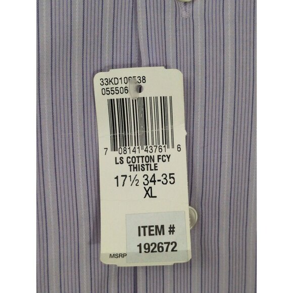 Calvin Klein Shirt Mens XL Purple‎ Stripe Button Up Long Sleeve Business Casual - Picture 7 of 13